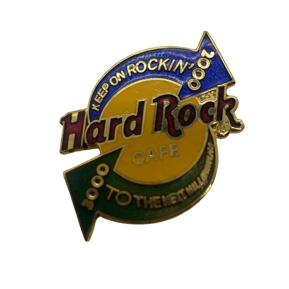 2 Hard Rock Cafe Collectors Pin 2000 Millennium Keep on Rockin - Picture 3 of 5